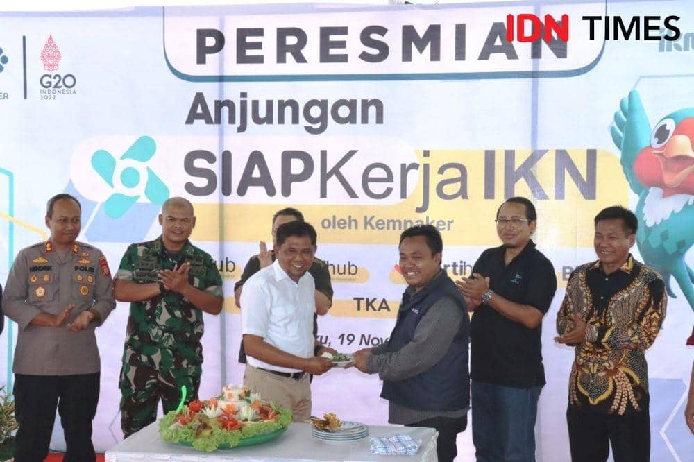 Rangkaian kegiatan peresmian Anjungan SIAPKerja IKN, Sabtu, 19/11/2022 (IDN Times/Ervan)