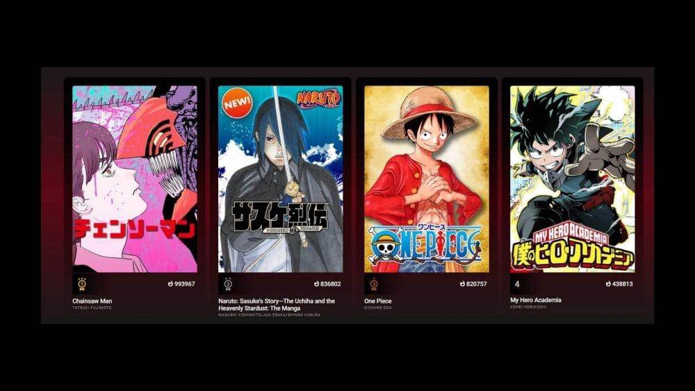 Sasuke Retsuden sedang melampaui One Piece. (mangaplus.shueisha.co.jp)