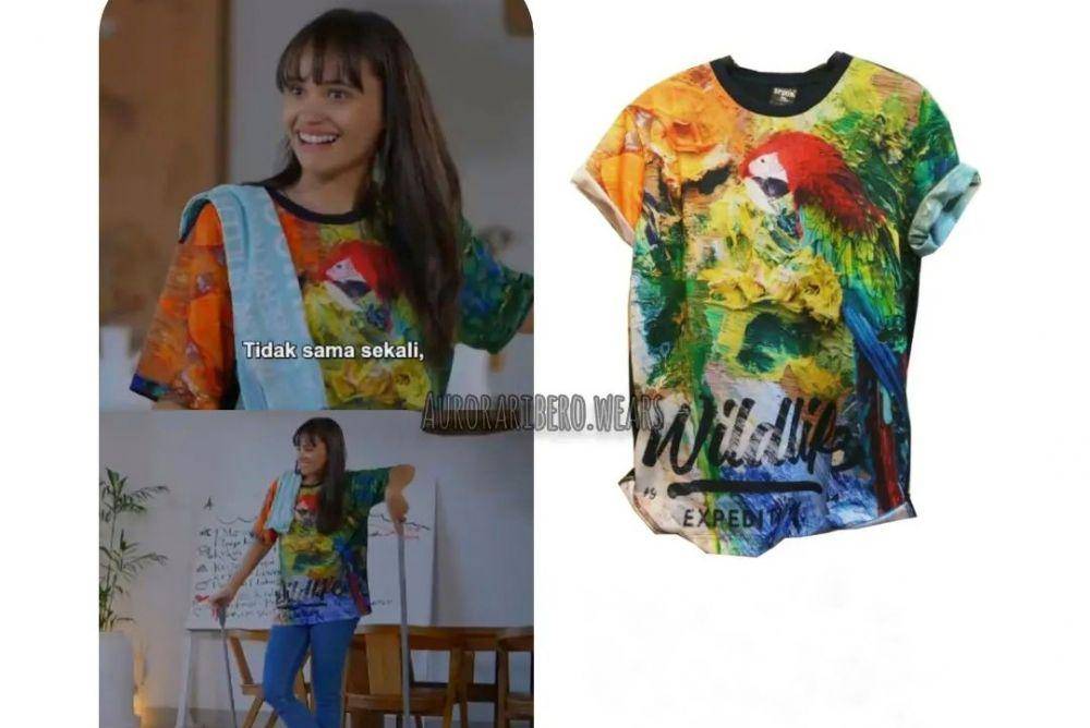 kaos yang dipakai Aurora Ribero (instagram.com/auroraribero.wears)