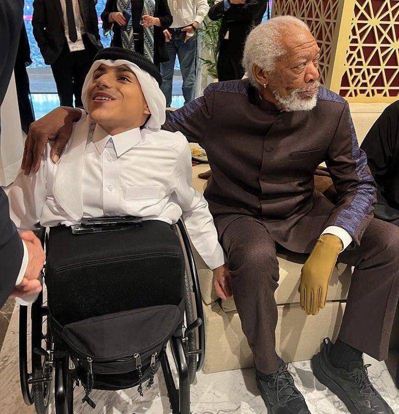 Ghanim Al Muftah dan Morgan Freeman (twitter.com/g_almuftah)