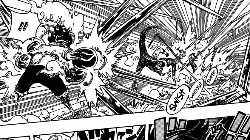 Luffy menggunakan Gomu Gomu no Black Mamba. (dok.Shueisha/One Piece)