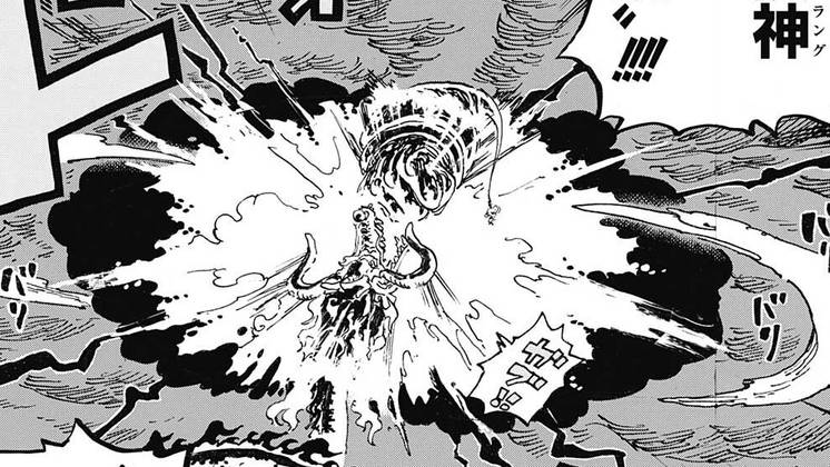 Luffy menggunakan Gomu Gomu no Bajrang Gun. (dok.Shueisha/One Piece)