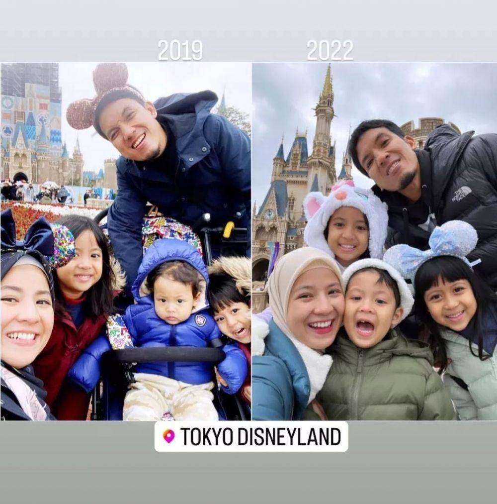 potret keluarga Desta liburan ke Jepang (instagram.com/destanatasha_family)