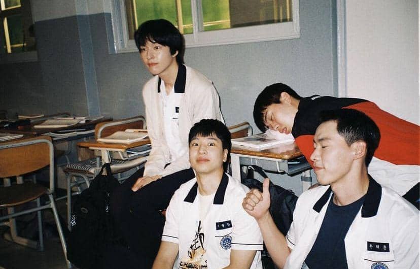Choi Hyun Wook, Hong Kyung, Yoon Jung Hoon dan Hwang Sung Bin di balik layar Weak Hero Class 1 (instagram.com/gaebuuul_)