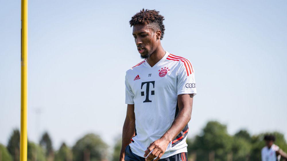 Kingsley Coman saat sesi latihan bersama Bayern Munich. (twitter.com/fcbayern)
