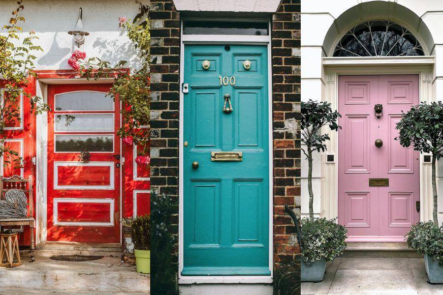 Model pintu masuk berwarna terang (pexels.com/Helena Jankovičová Kováčová | pexels.com/Lina Kivaka | pexels.com/Yelena Odintsova)