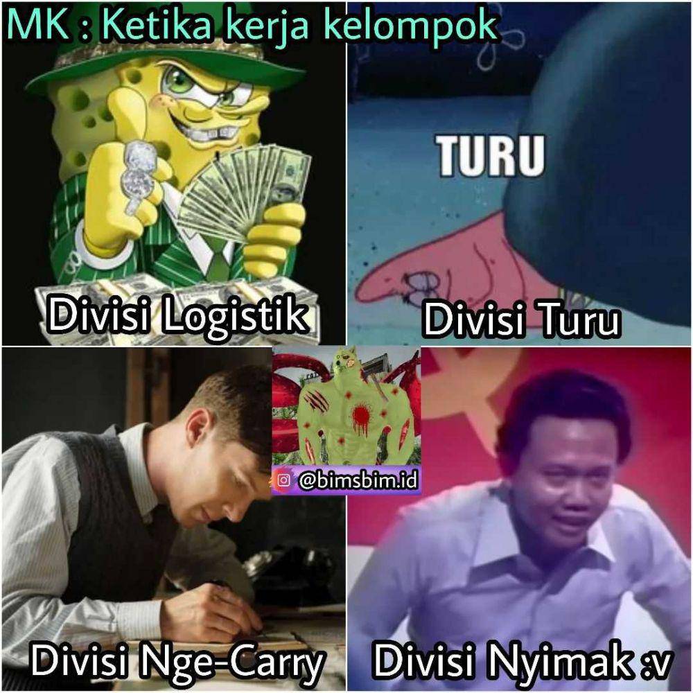 meme kerja kelompok (instagram.com/bimsbim.id)