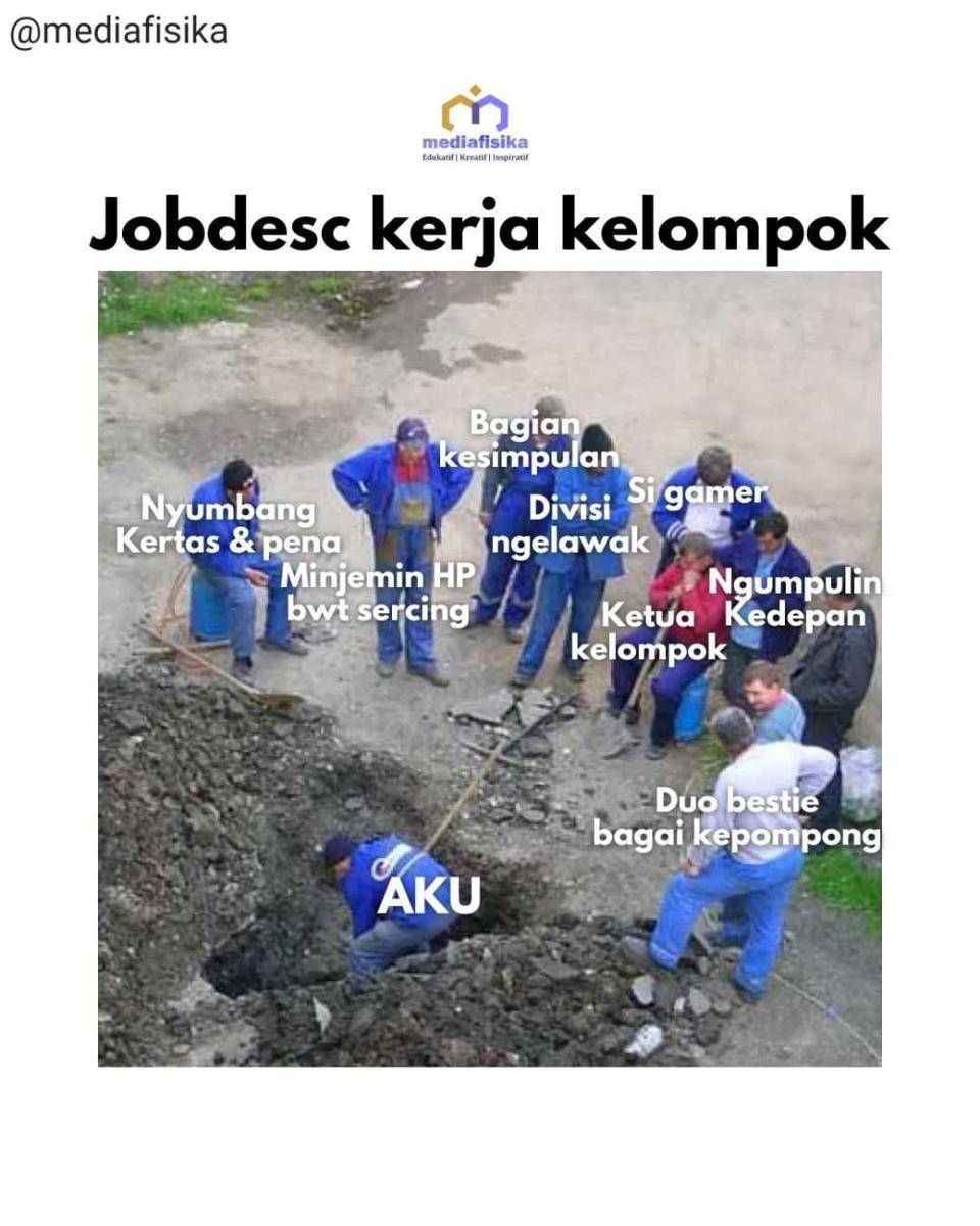 meme kerja kelompok (instagram.com/mediafisika)