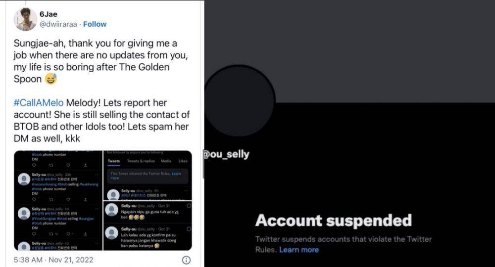dukungan melody membuat akun sasaeng ditangguhkan (twitter.com/dwiiraraa)