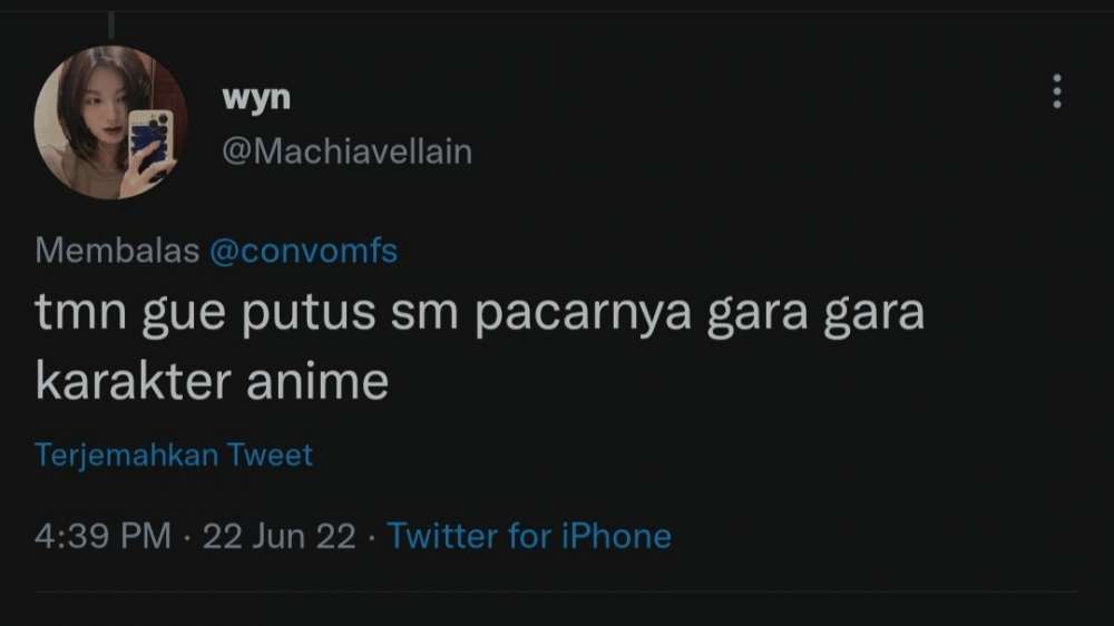 alasan putus warganet (twitter.com/Machiavellain)