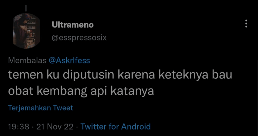 alasan putus warganet (twitter.com/esspressosix)