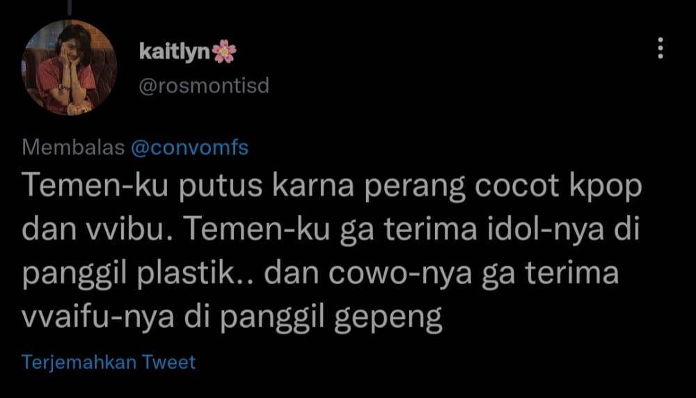 alasan putus warganet (twitter.com/rosmontisd)
