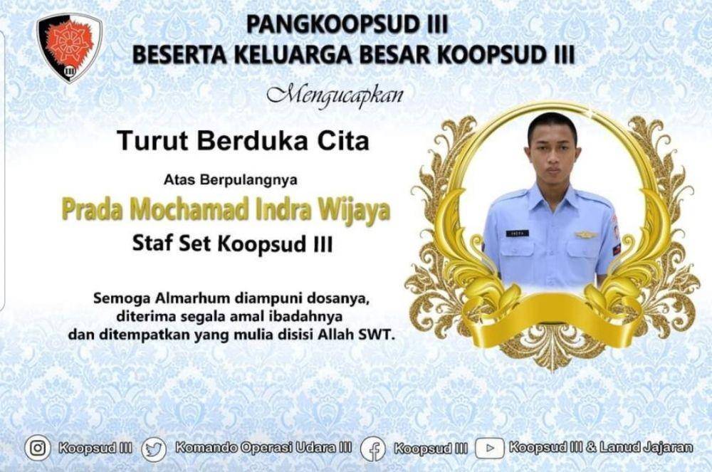 TNI AU Pastikan Prada Indra Tewas akibat Dianiaya Seniornya