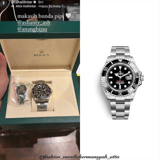 potret koleksi jam tangan milyaran Atta Halilintar (instagram.com/fashion_aureliehermansyah_atta)