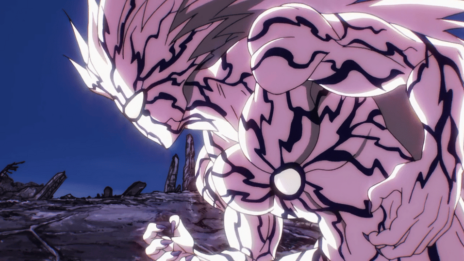 Boros menggunakan Meteoric Burst. (dok. MADHOUSE/One Punch Man)