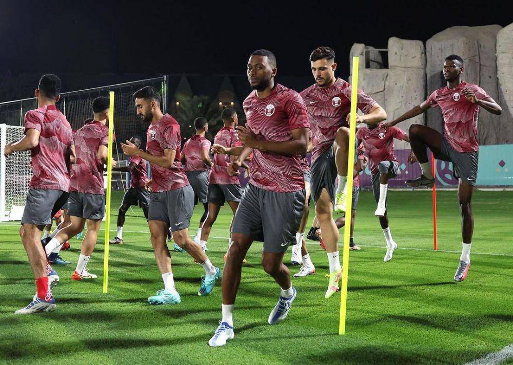 Timnas Qatar sedang latihan. (instagram.com/qfa)