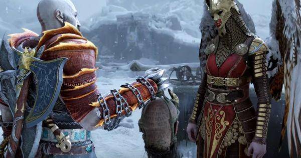 Sigrun meminta ijin pada Kratos untuk membawa Mimir ( Dok. Santa Monica Studio / God of War: Ragnarok )