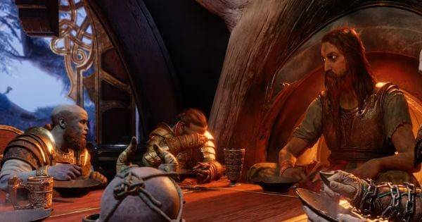 Tyr palsu protes soal makanan yang disajikan Brok ( Dok. Santa Monica Studio / God of War: Ragnarok )