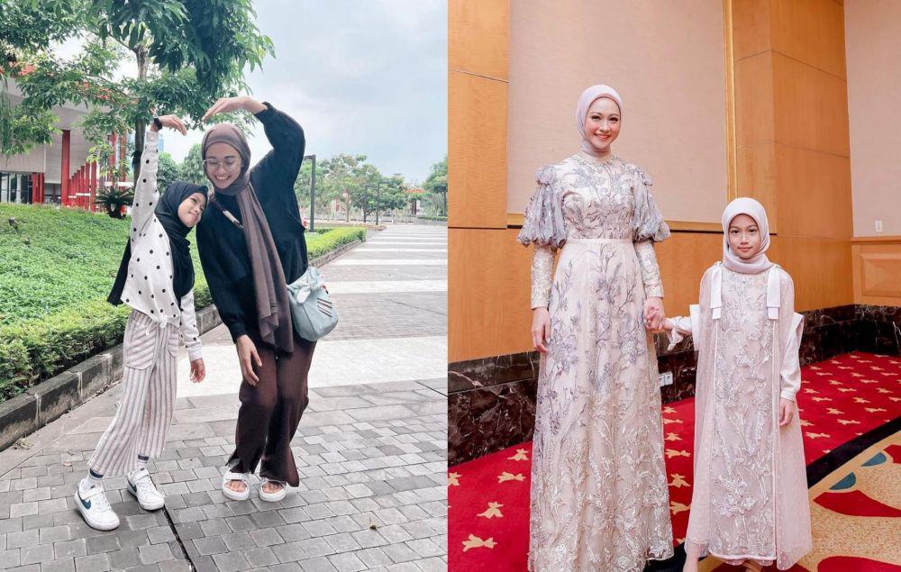 9 Potret Khanza, Putri Poppy Bunga, yang Belajar Berhijab!