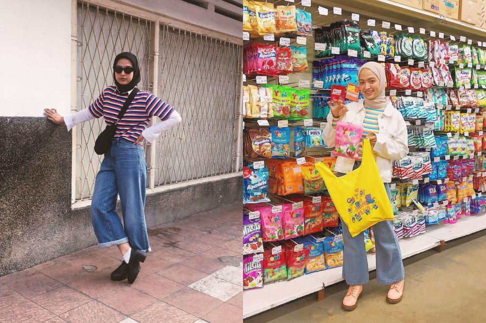 10 Inspirasi Outfit Stripe ala Tasya Kissty, Colorful dan Cheerful