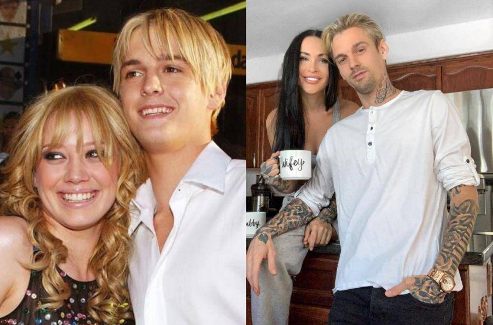 Hillary Duff dan Aaron Carter (twitter.com/VH1Celebrity) | Lina Valentina dan Aaron Carter (instagram.com/lina_valentina)