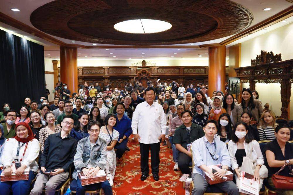 Menteri Pertahanan Prabowo Subianto ketika menjadi salah satu pembicara di Ideafest, Jakarta Convention Centre (JCC), 25 November 2022. (Dokumentasi Media Menhan)