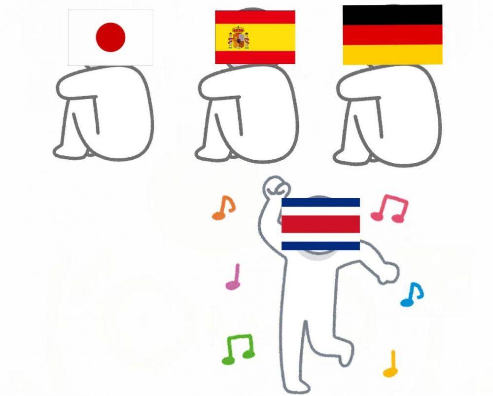 meme Jepang kalah dari Kosta Rika (twitter.com/kagura_1929)