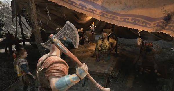 Sindri bercerita tentang penciptaan Leviathan Axe ( Dok. Santa Monica Studio / God of War 2018 )