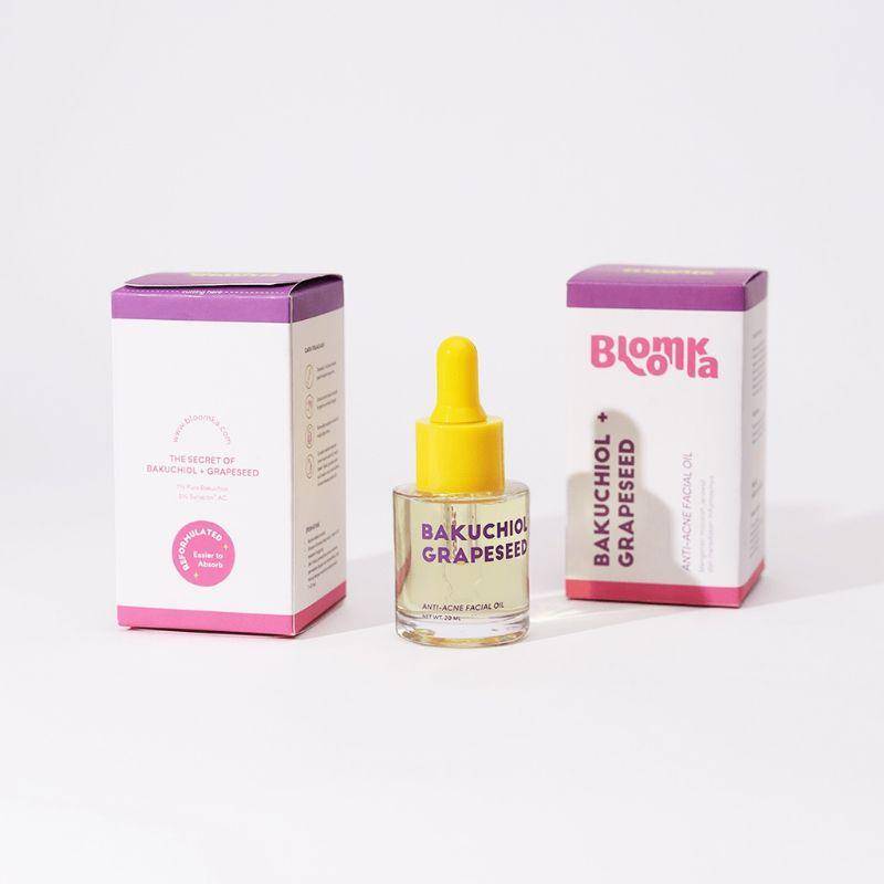 Bloomka Bakuchiol and Grapeseed Anti-Acne Facial Oil (shopee.co.id/thebathboxjakarta)