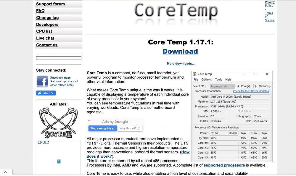 Core Temp (alcpu.com)