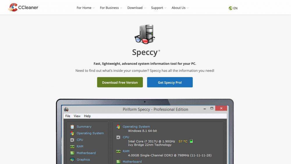 ilustrasi aplikasi Speecy (ccleaner.com)
