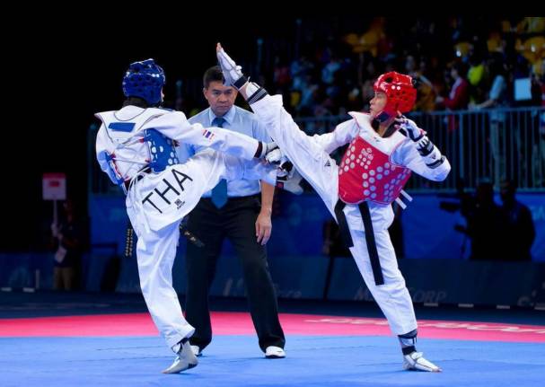 Aghniny Haque dalam pertandingan Taekwondo Sea Games Singapore (instagram.com/aghninyha)que