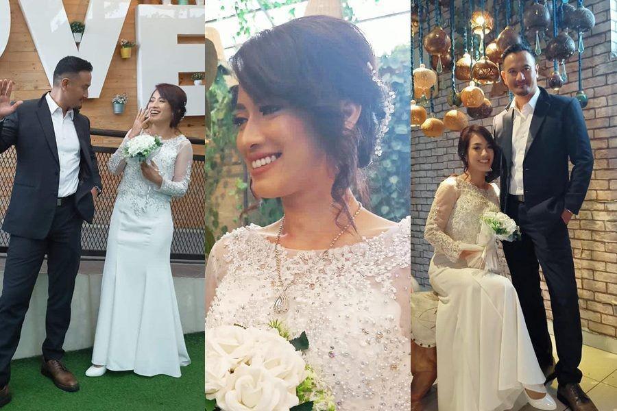 10 Makeup dan Gaun Pernikahan Istri Mudjie Massaid, Simpel tapi Indah!