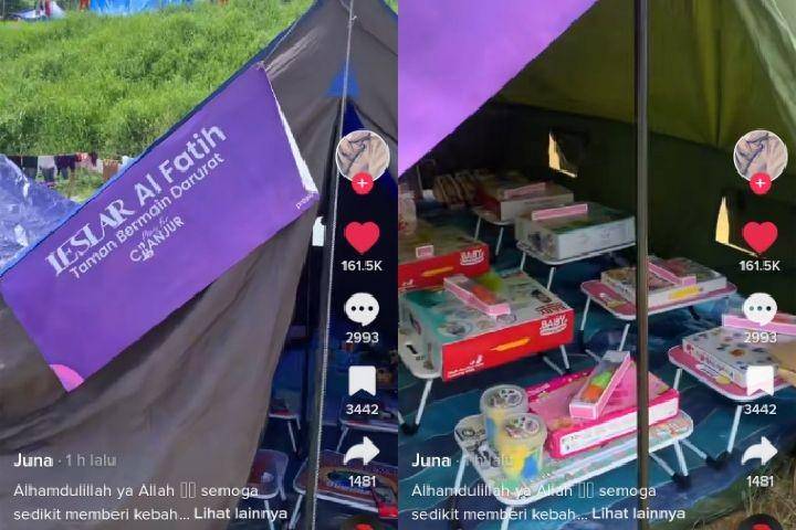 potret taman bermain darurat yang dibangun Lesti-Billar (tiktok.com/yulianabugis)