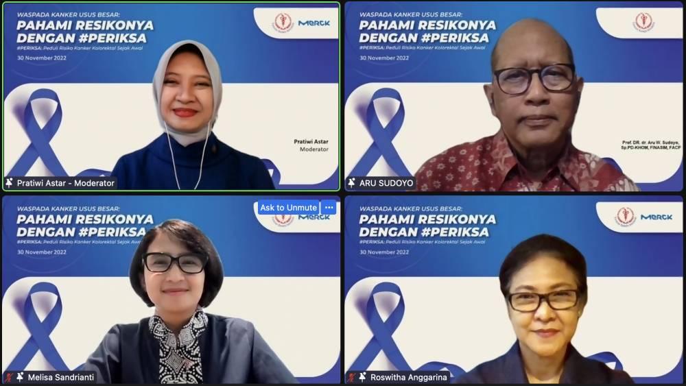 webinar YKI x Merck Indonesia, Waspada Kanker Kolorektal: Pahami Resikonya dengan #PERIKSA (Dok. Merck Indonesia)
