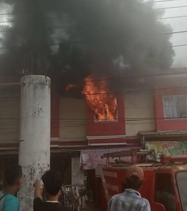Ruko Dua Lantai di Pasar Natar Terbakar