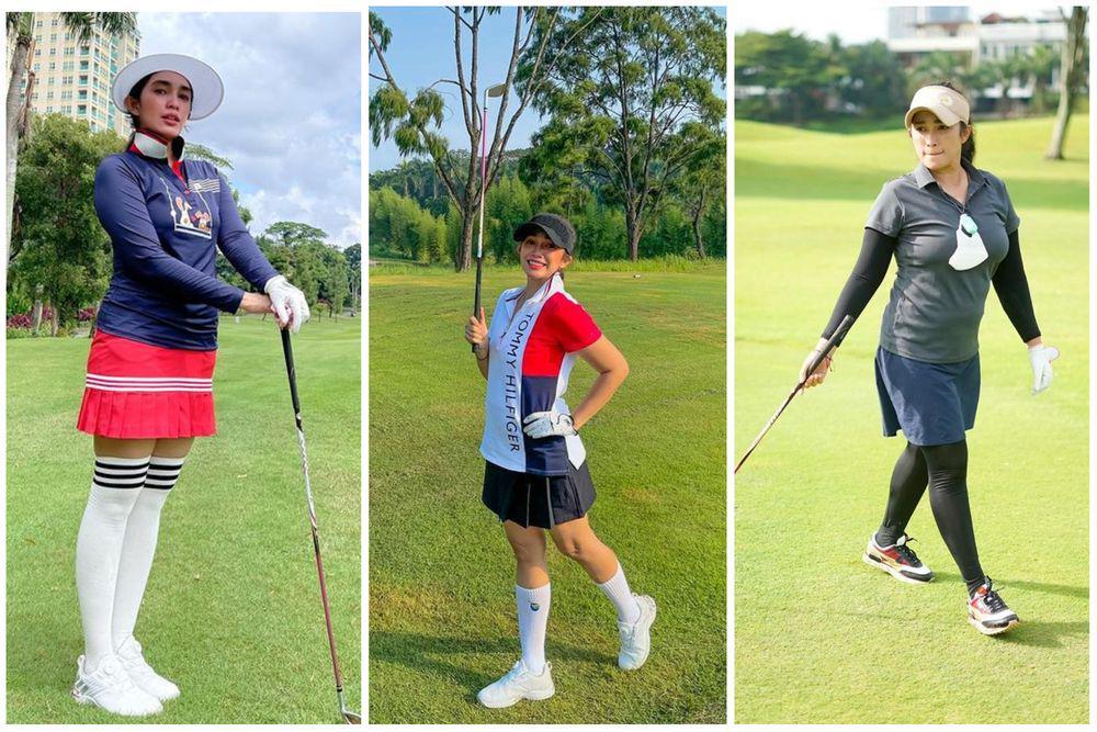 10 Inspirasi Busana Main Golf ala Ussy Sulistiawaty