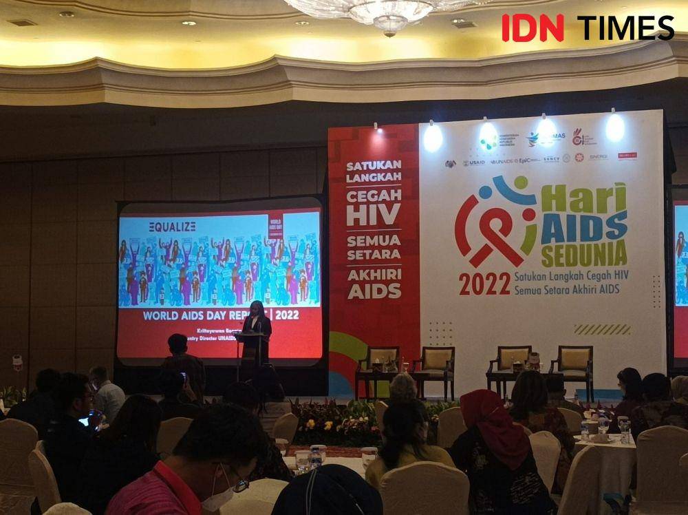 Puncak Hari AIDS Sedunia Kemenkes di Hotel Ritz-Carlton, Kamis (1/12/2022). (IDN Times/Dini Suciatiningrum)