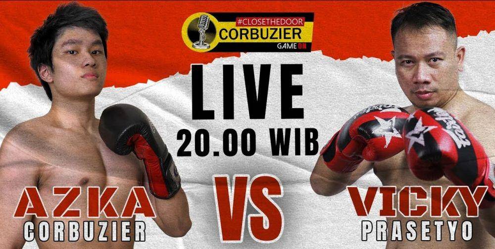 LIVE AZKA CORBUZIER VS VICKY PRASETYO BOXING#1(YouTube.com/Deddy Corbuzier)