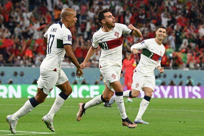 Selebrasi Portugal usai membobol gawang Korea Selatan dalam lanjutan Grup H Piala Dunia 2022, Jumat (2/12/2022). (Twitter/@FIFAWorldCup).