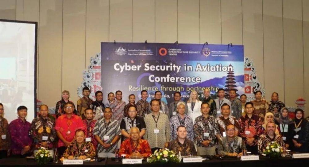 Peserta Konferensi Aviasi dengan tema Cyber Security in Aviation Conference di Hotel Padma Legian, Bali pada Kamis (1/12/2022). (Kemenhub)