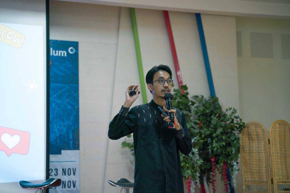 Donny Andrian di acara Pelatihan Jurnalistik dan Content Creator IDN Times-Inalum  (dok.IDNTimes/Dayu Yudana/bt)