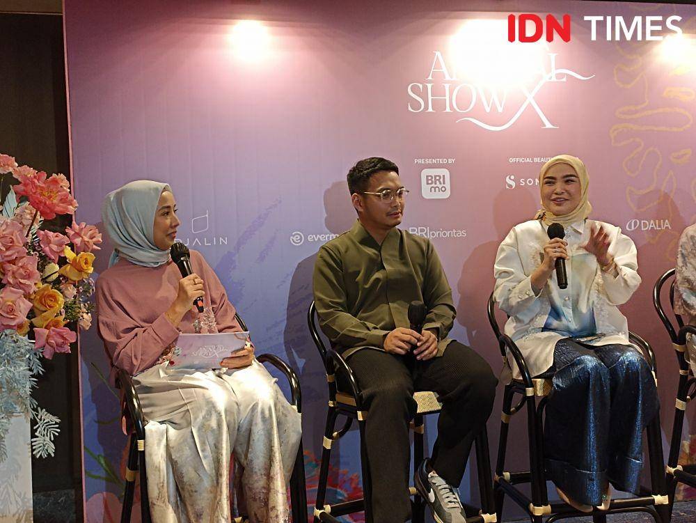 Press Conference pagelaran The Annual Show X RiaMiranda di Hotel Intercontinental Pondok Indah. 2 Desember 2022. (IDN Times/M. Tarmizi Murdianto)