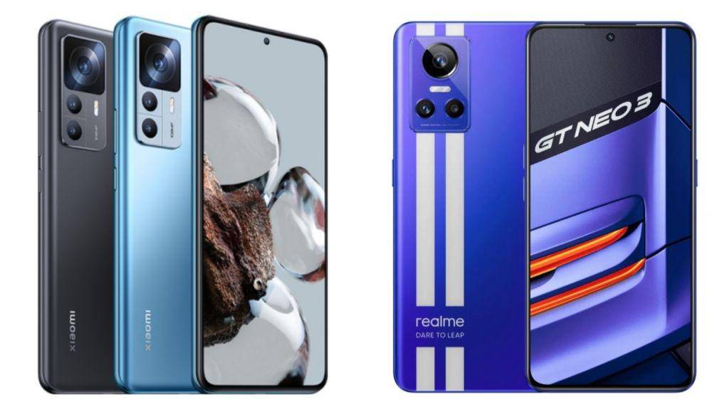 potret Xiaomi 12T dan Realme GT Neo3 (mobile.mi.co.id | buy.realme.com)