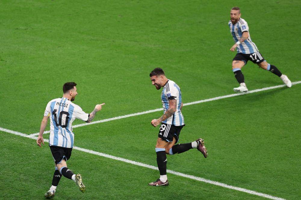 selebrasi gol pemain Argentina  (twitter.com/Argentina)