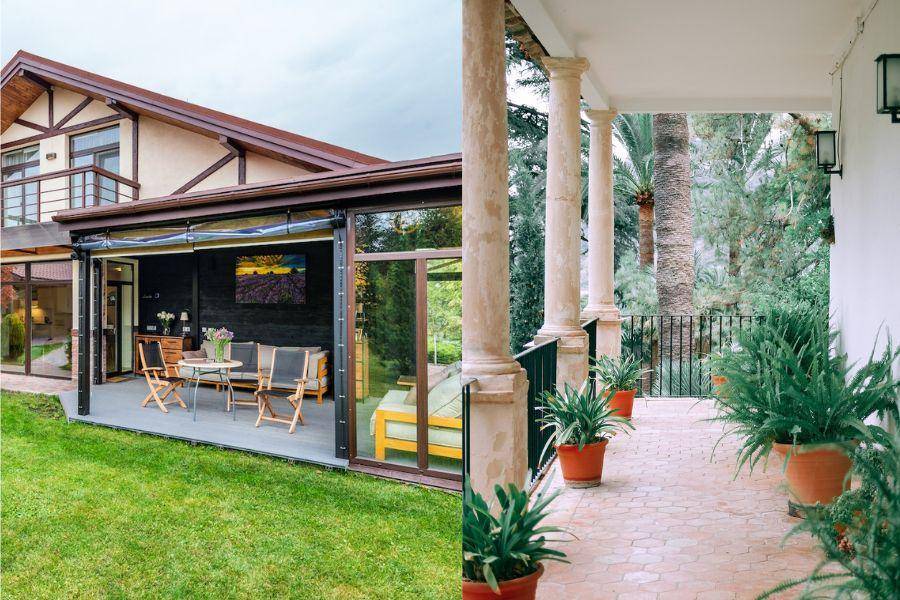 Desain tiang teras rumah (pexels.com/Maria Orlova | pexels.com/Max Vakhtbovych)