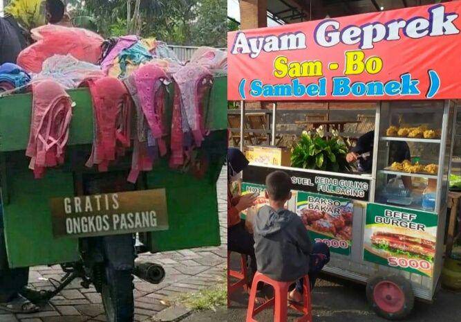 tulisan nyeleneh pedagang (twitter.com/nocontextwarung) tulisan nyeleneh pedagang (instagram.com/sukijan.id)