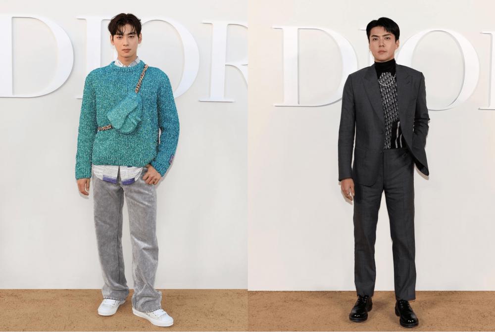 10 Potret Adu Gaya Sehun dan Cha Eun Woo, Ambassador Dior Nih!