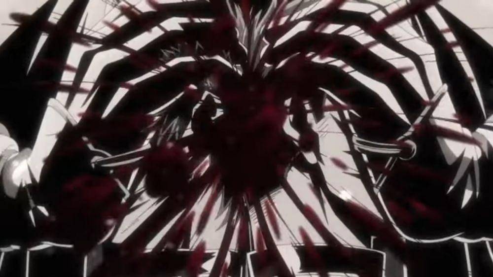 Uhin Zenjōji menghancurkan kepala dua musuhnya. (Dok. Pierrot/Bleach: Thousand-Year Blood War)