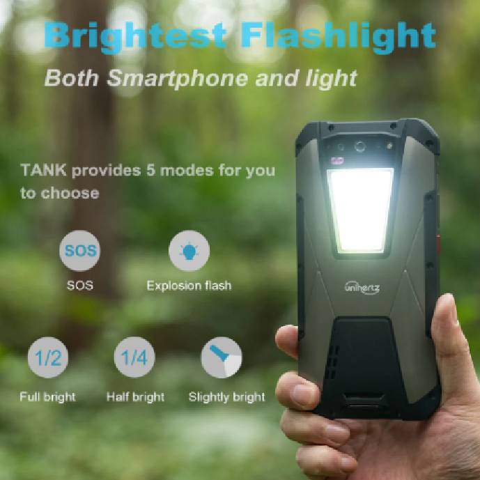 berbagai mode senter pada Unihertz Tank (unihertz.com)